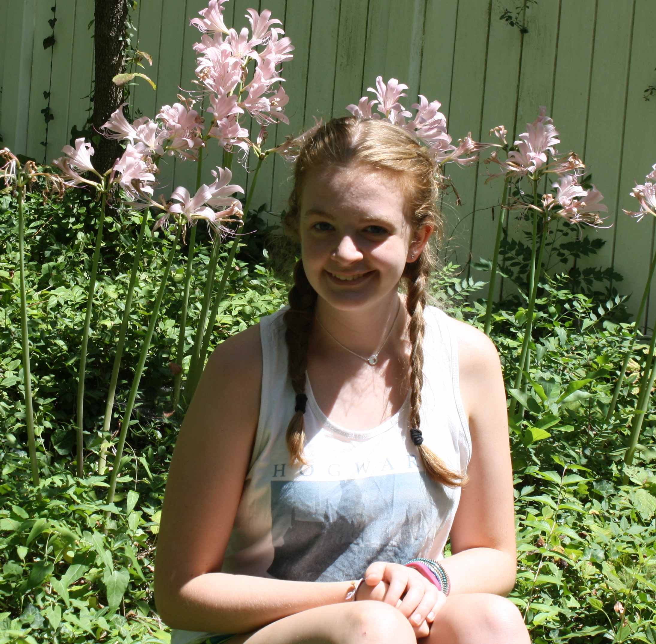 2017-08-05 Jane at 15 Surprise Lillies.jpg